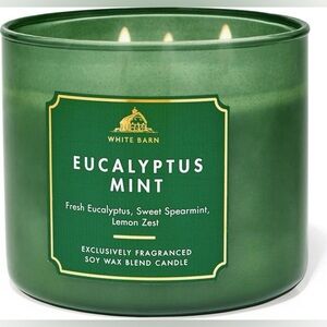 NWT BBW White Barn Eucalyptus Mint 3-Wick Candle